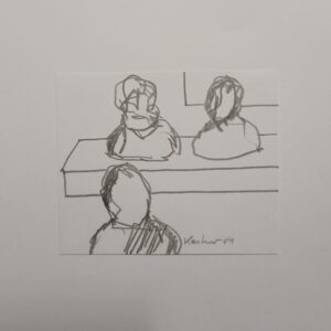 Joachim-Peter Kastner III Situationen im Atelier Bleistiftzeichnung Vorzugsausgabe zur Schriftenreihe