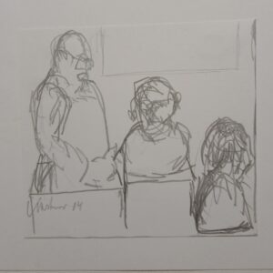 Joachim-Peter Kastner I Situationen im Atelier Bleistiftzeichnung Vorzugsausgabe zur Schriftenreihe